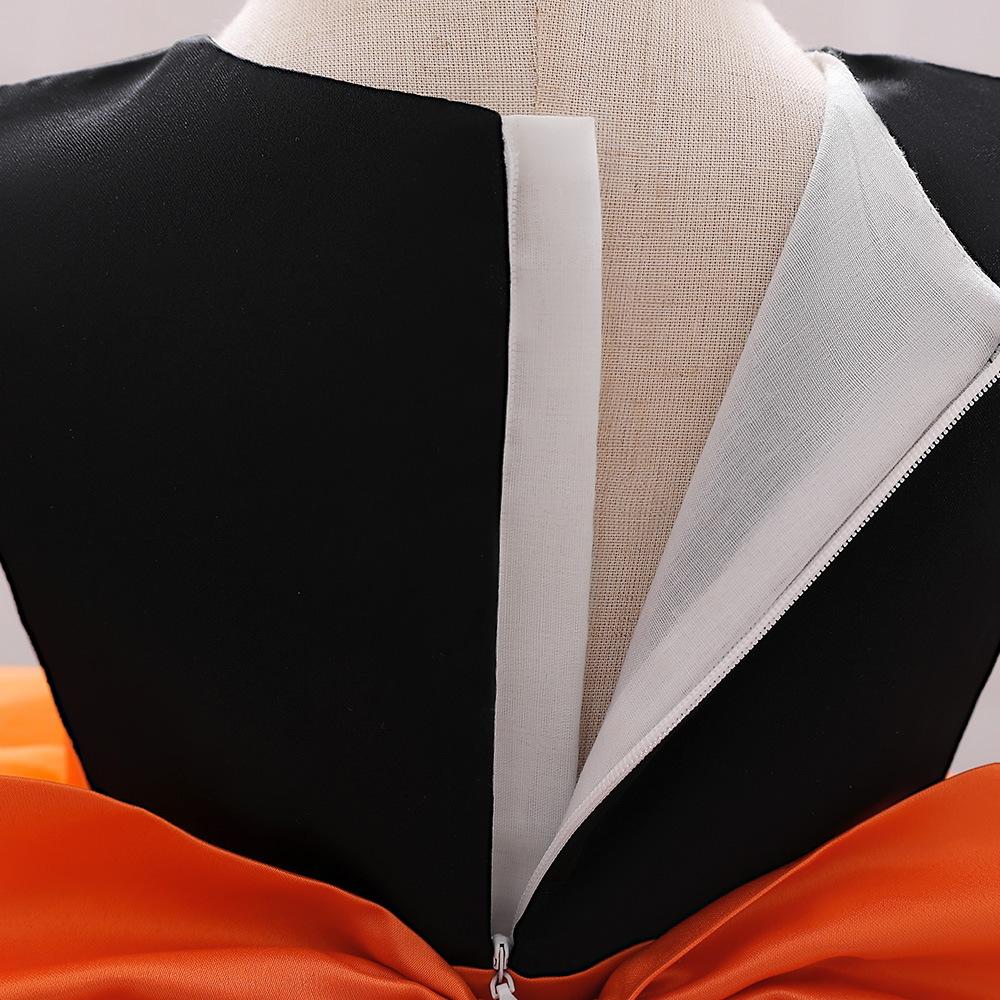 Κολοκύθα Μωρό για Κορίτσι Cosplay Αποκριάτικη Στολή Φορέματα για Παιδιά Φιόγκος Πορτοκαλί Φορέματα Πάρτι Κοριτσιών Μαύρος Φάντασμα Αποκριάτικο Φόρεμα Χορού