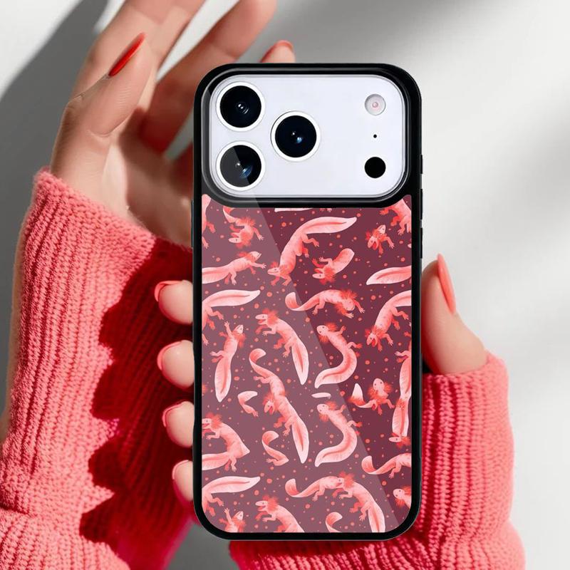 kawaii axolotl pattern Phone Case for iPhone 17 16 15 14 13 Pro Max Back Cover for 12 11 Pro Coque