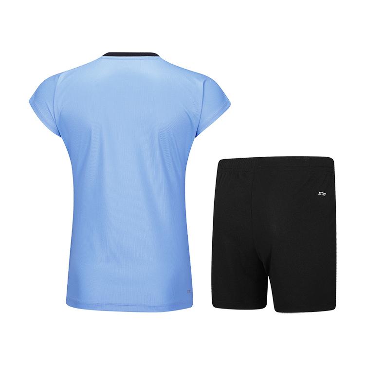 Li-Ning Badminton Series Fashion Print Color Block Breathable Quick-Dry Cool V-Neck Casual Set Women sets AATV044-5