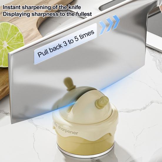 Whetstone Ice Cream Shape Kitchen Sharpener ABS Ceramic Easy To Use Knife Scissor Sharpener Practical Tool