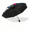 1pc Floral Pattern Automatic Open/close Umbrella, 8-Rib sturdy structure, Portable Travel Umbrella, Parties, Everyday Use, Outdoor Accessory