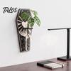 Unique Wall Art for Plants Wooden Halloween Decorations, Plant Propagation Station Hanging, Gothic Coffin-Shaped Hydroponic Planter Test Tube