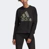 Adidas Loose Casual Round Neck Fleece American Pullover Sweatshirt Women Sweatshirt Black DZ8676