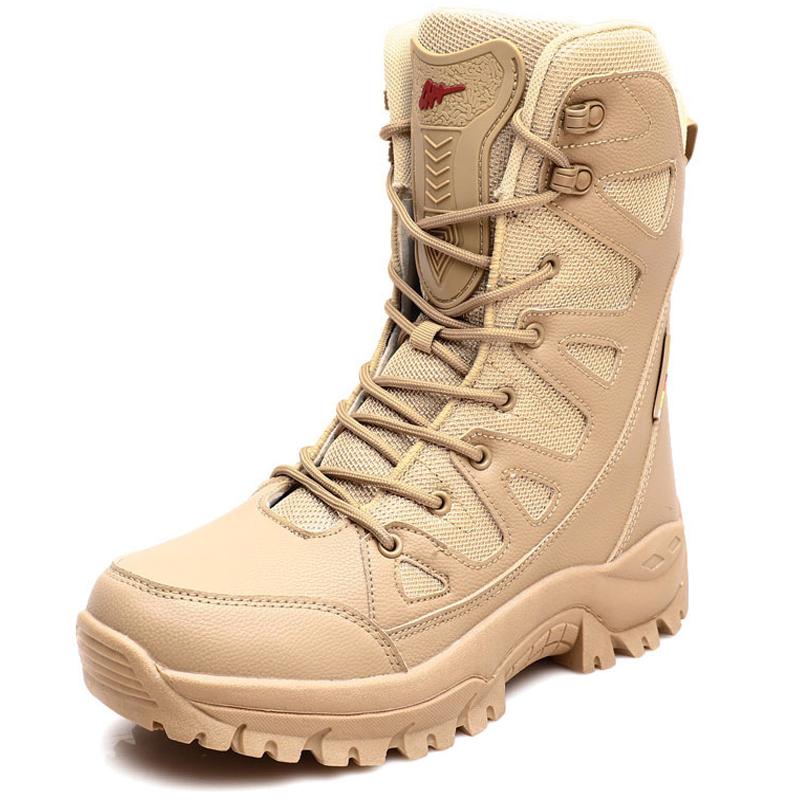 Waterproof Men'S Winter Boots Plush Warm Snow Boots Outdoors Desert Combat Boots Wear Resistant Hiking Shoes Male Boots