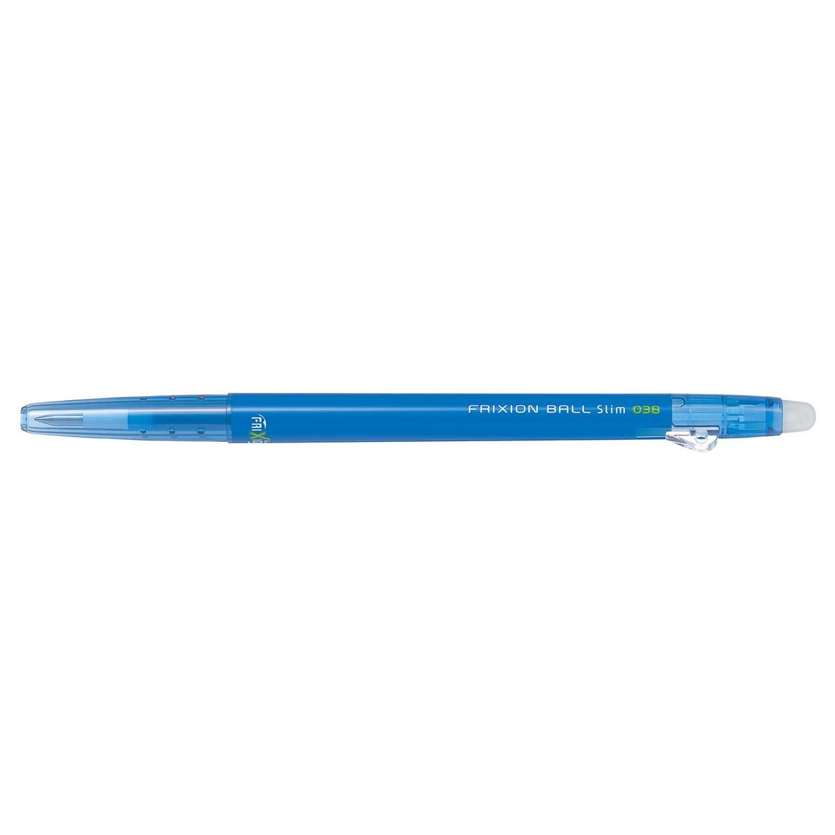 Pilot Frixion Ball Slim 038 Ballpoint Sky Blue Pen, (LFBS-18UF-SKL)