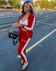 European and American Women's Fashion Letter Embroidery Zipper Sport Casual Two-Piece Set