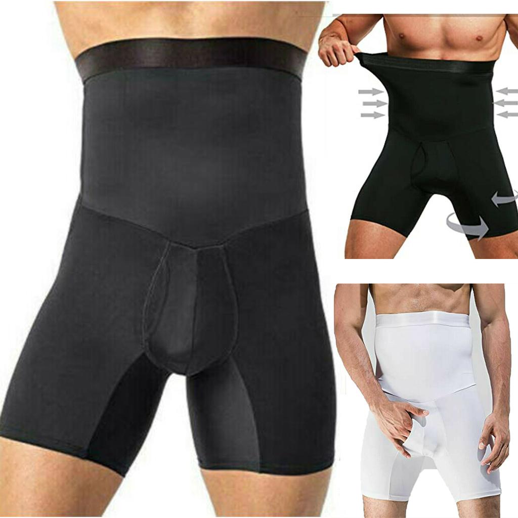 1Pcs Long Men's Underpants Comfortable Underwear For Man Solid Color Tummy Control Shapewear High Waist Slimming Boxer Brief