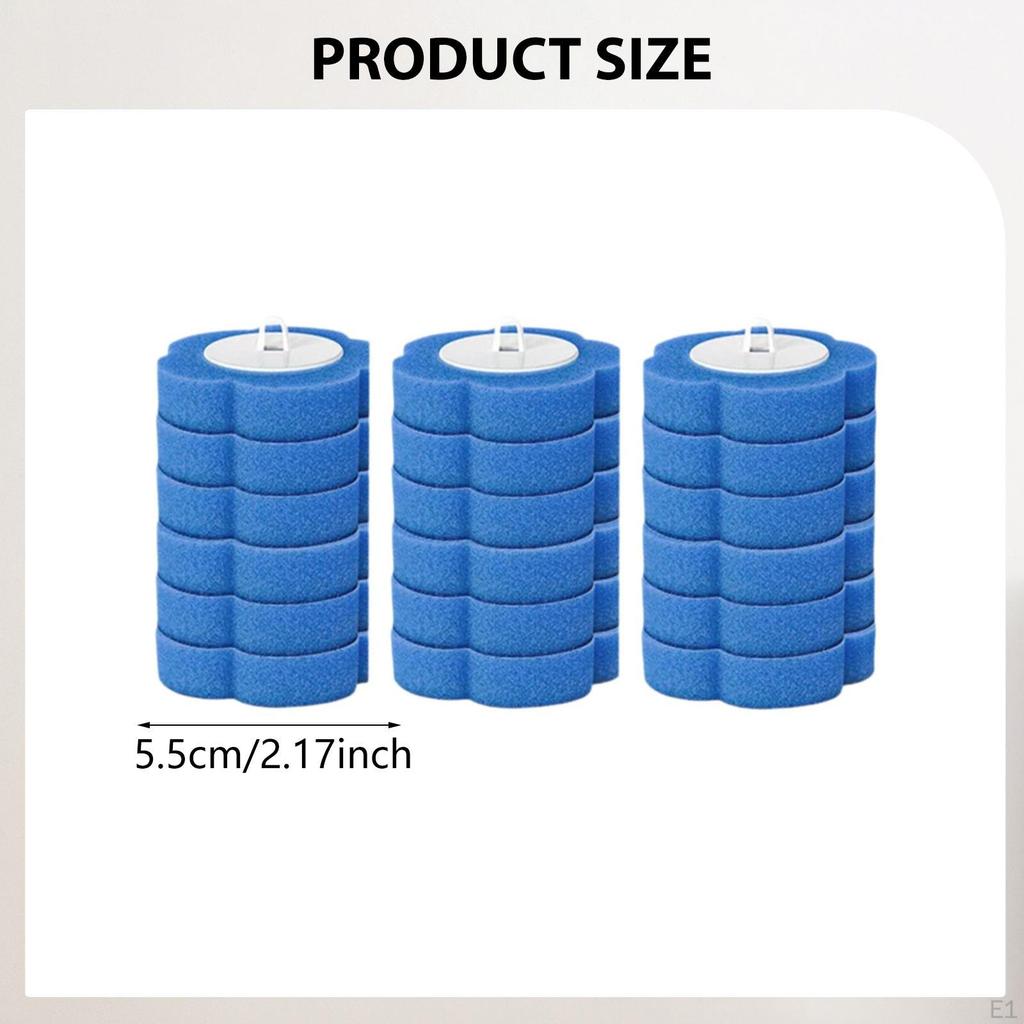 18 Pieces Toilet Brush Heads Scrubber Refill Pads Sponge Bowl Cleaner Replacements Hygienic