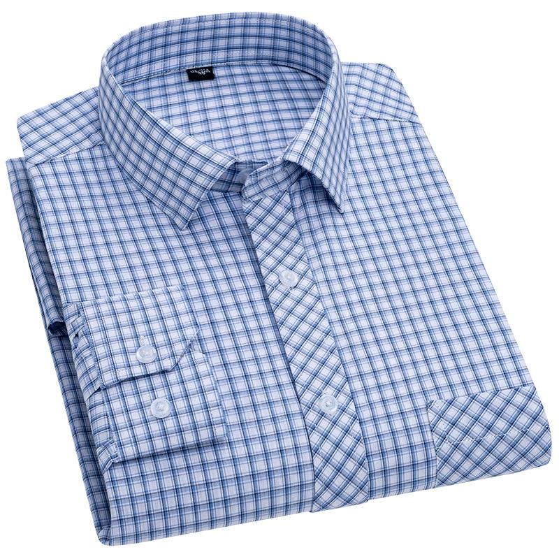 Men's 100% Cotton Plaid Long Sleeve Shirt - Casual Spring/Summer Style