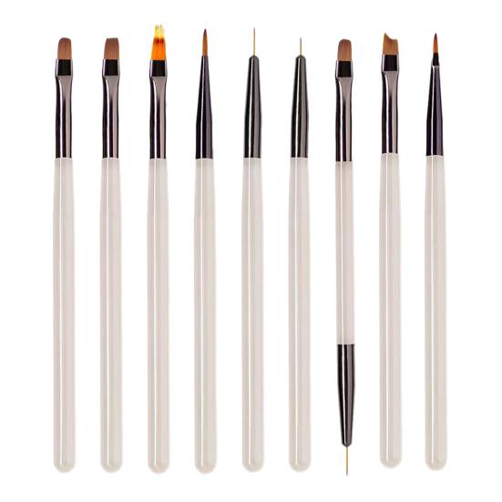 9Pcs/Set Nail Art Brushes Professional Multi-purpose Women Design Painting Brushes DIY Manicure Art Nail Extension Gel Builder Brush Pen