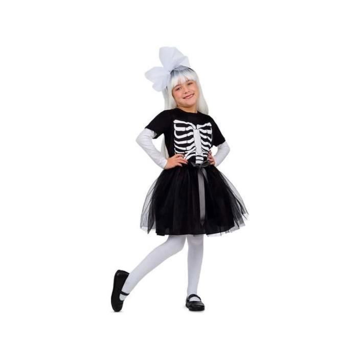DÉGUISEMENT SQUELETTE TUTU FILLE 7/9 ANS Noir
