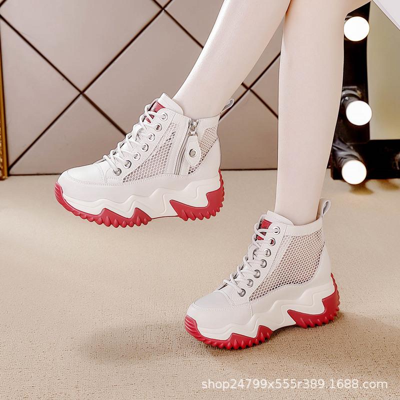 Thick-soled inner height-increasing women's shoes autumn and winter new versatile fashion cm breathable casual high-top shoes women's shoes