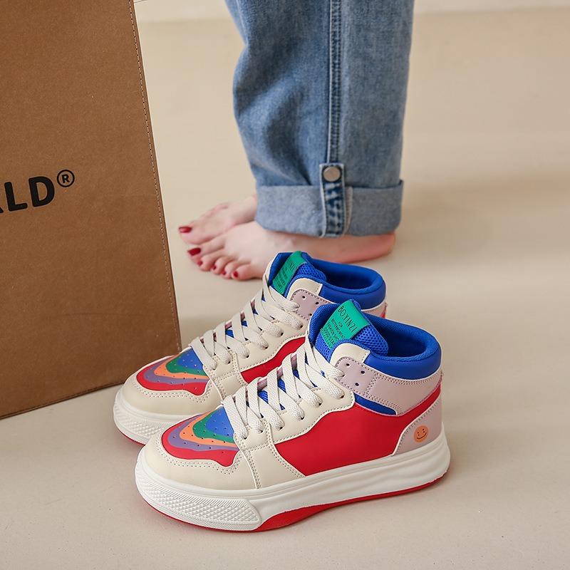 Autumn New High-top Mandarin Duck Little White Shoes Female Students Platform Casual Sports Board Shoes 2