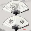 Large Size Ancient Painting Hand Fan Hand Held Summer Fan Party Favor Man Silk Fan  Photo Props