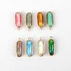 2pcs 10x26mm DIY Resin Earring Accessories Bracelet Pendants Metal Copper Charms Oval Golden Plated Charms for Jewelry Making