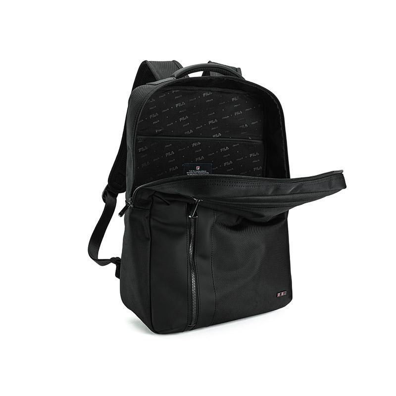 FILA Heritage Minimalist Business Commuter Versatile Synthetic Leather Backpack Regular Black Men backpack F13M638106FBK