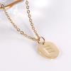 18K Gold Stainless Steel Minimalist Letter Necklace with 26 Round Pendant Options