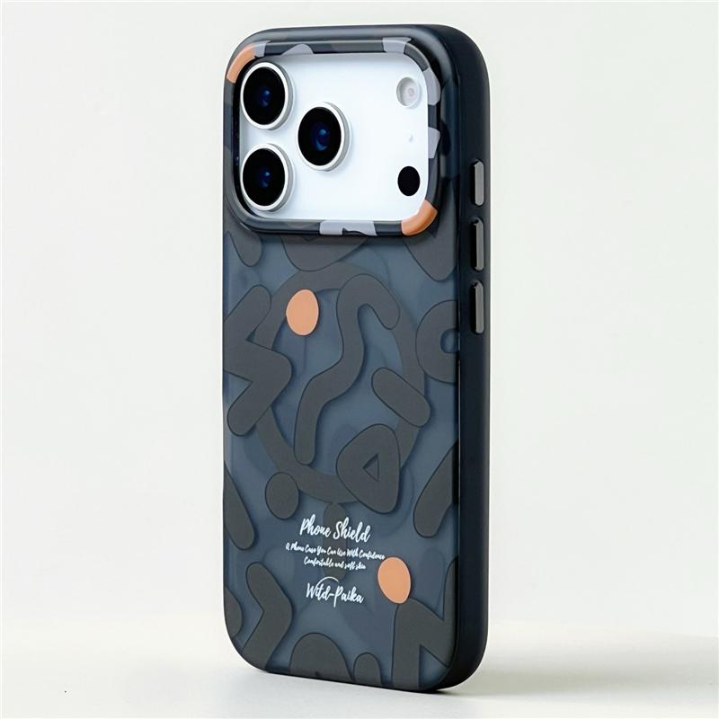 Trendiges Graffiti-Muster für Magsafe kabelloses Ladecase für iPhone 17Air 17Pro 16 15 17Pro Max Matt Stoßfest Magnetische Hülle