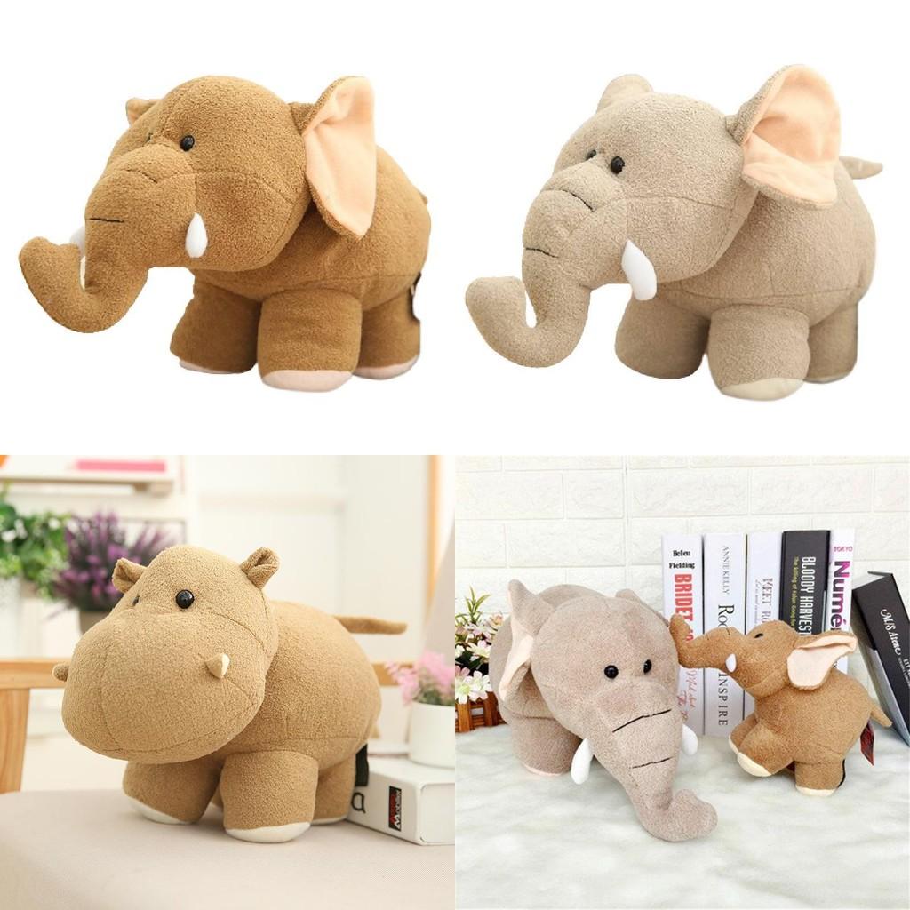 Realistic Hippo And Elephant Plush Toys For Kids' Birthday Gifts
