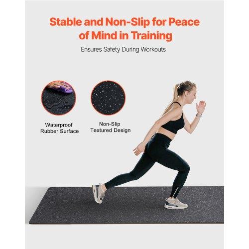 VEVOR 0.56 Inch Thick Gym Floor Mats, 25 Tiles Rubber Top with EVA Foam, 25" x 25" Gym Flooring Workout Mats with 100sq.ft Coverage