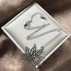 Vintage Maple Leaf Fashion Jewelry Plant Stainless Steel Leaves Necklace for Girl Women Bijoux Exquisite Gift