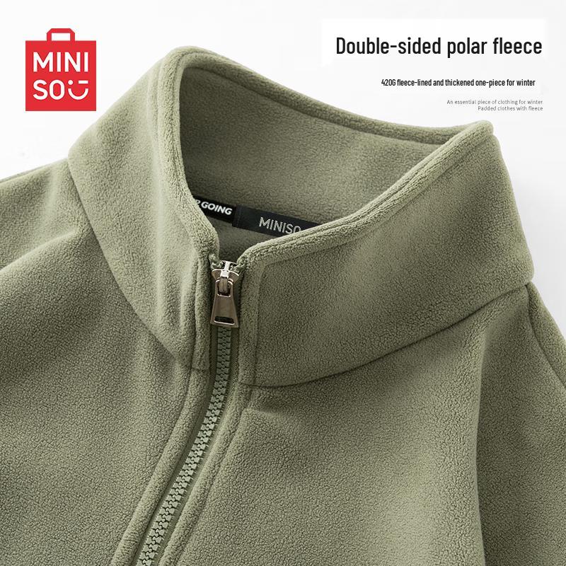 

MINISO Men s Stand-Collar Fleece Jacket 3XL