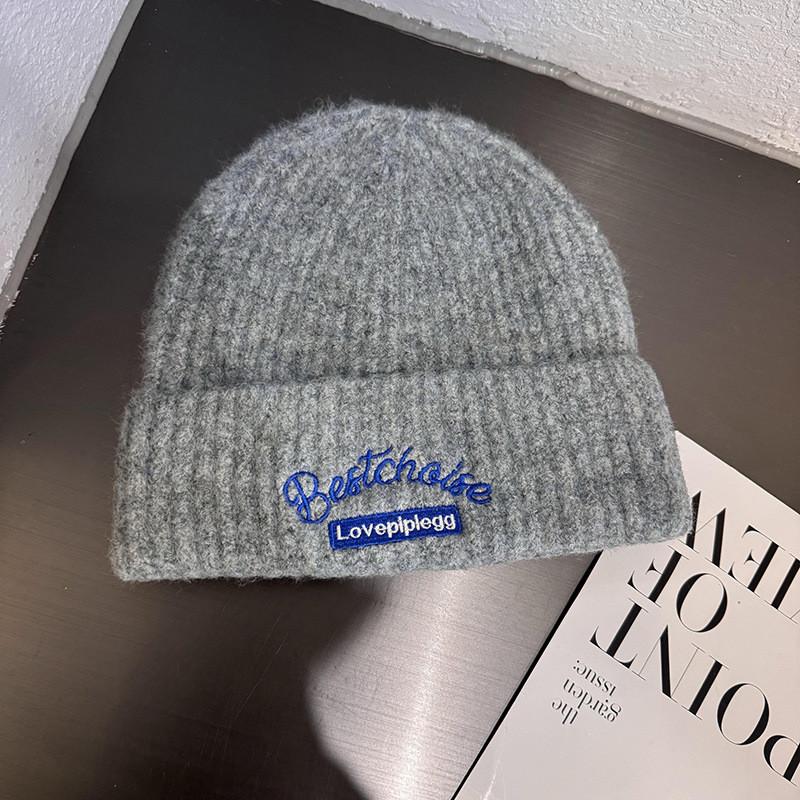 Letter Fashion Knitted Hat Warm Ear Protection Hat For Outdoor Activities Wear