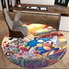 1pc Sonic the Hedgehog Anime Cartoon Design Round Carpet  Office Chair Mat, NonSlip Rug for Home Decor, Living Room