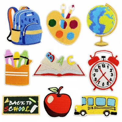 Kinder Cartoon Aufnäher – Kindergarten Schulbus Design mit Schmelzkleber