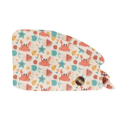 Scrubs Caps Cartoon Animal Printing Surgical Caps Woman Men Adjustable Sweat-Absorbent Elastic Cotton Nurse Scrubs Hats