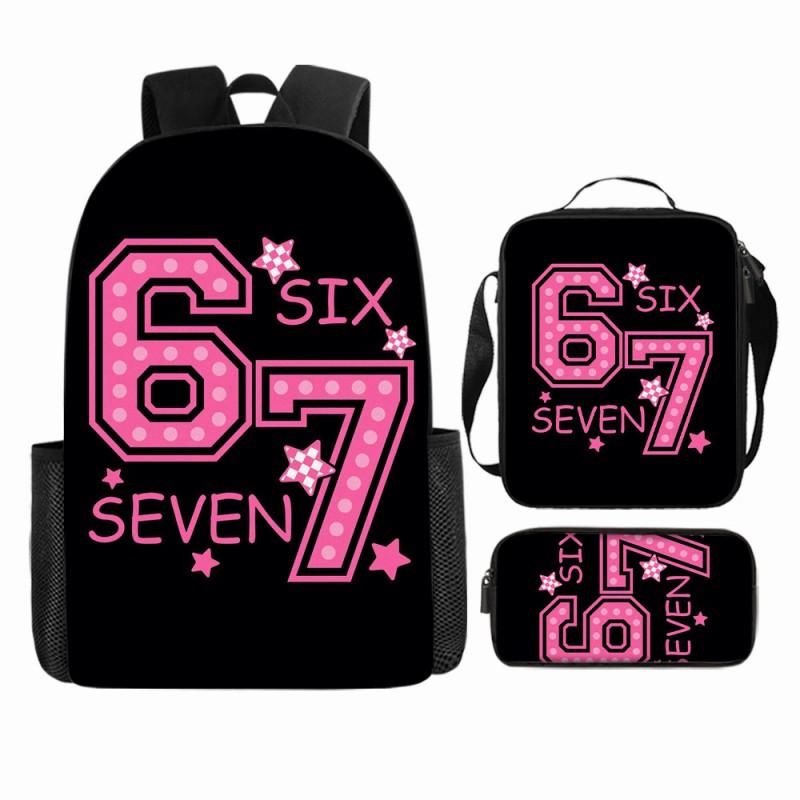 Cartoon Brainrot-Themed Backpack Crossbody Bag Pencil Case School Kids Ages 10-12