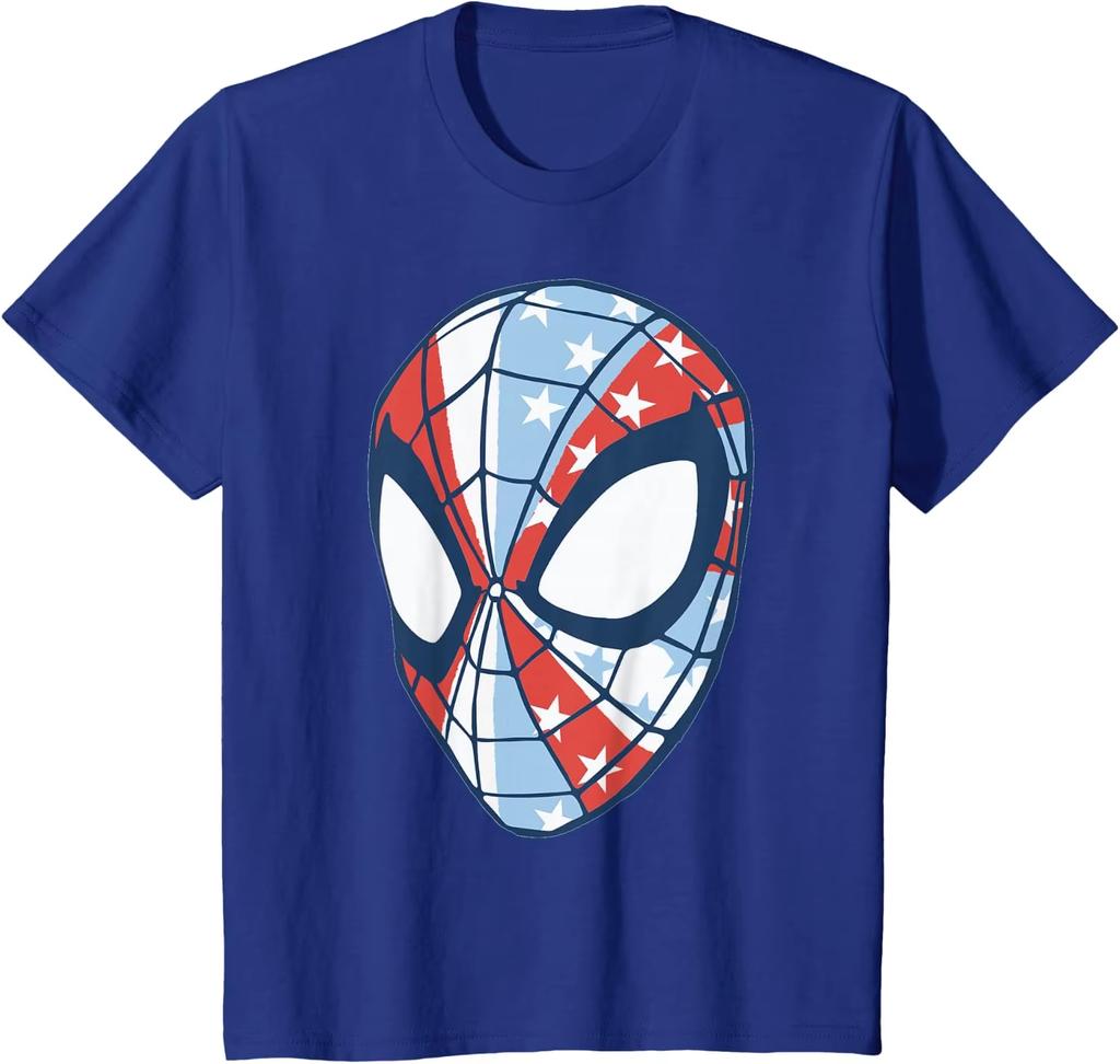 Unisex Crew Neck Streetwear T-Shirt With Vintage Classic Spider-Man Movie Character Print, Must-Have For Fans T-Shirt