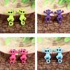 1 Pair Women Earrings Animal Cartoon Ear Studs Cartoon Push-back Earrings - Black White