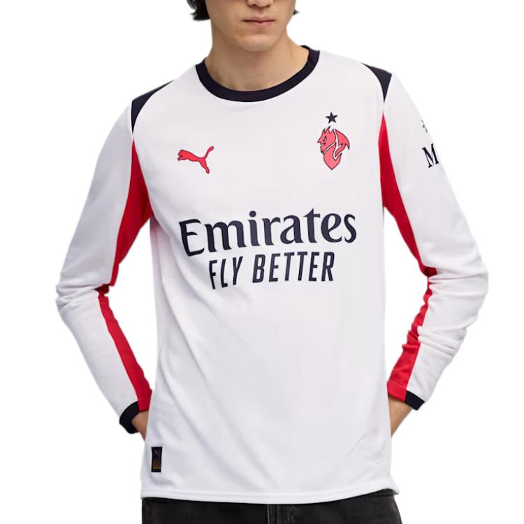 Puma Acm Camiseta de Visitante Réplica Serie Manga Larga Cómoda Versátil Respetuosa con la Piel Camiseta de Fútbol Hombre tops 779972-02