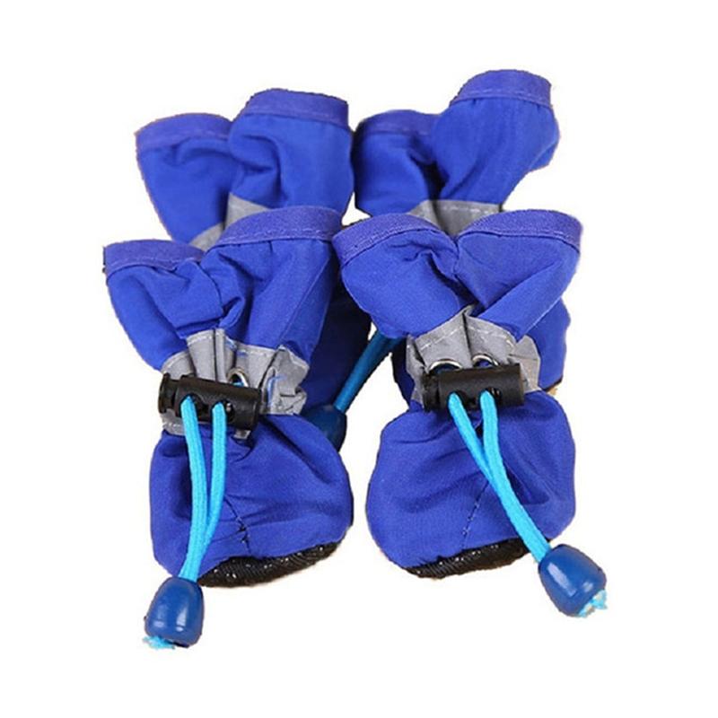 

4 шт./компл. непромокаемая обувь для собак, противоскользящие непромокаемые сапоги, обувь для маленьких кошек, собак, щенков, пинетки для домашних животных, аксессуары для лап домашних животных S синий