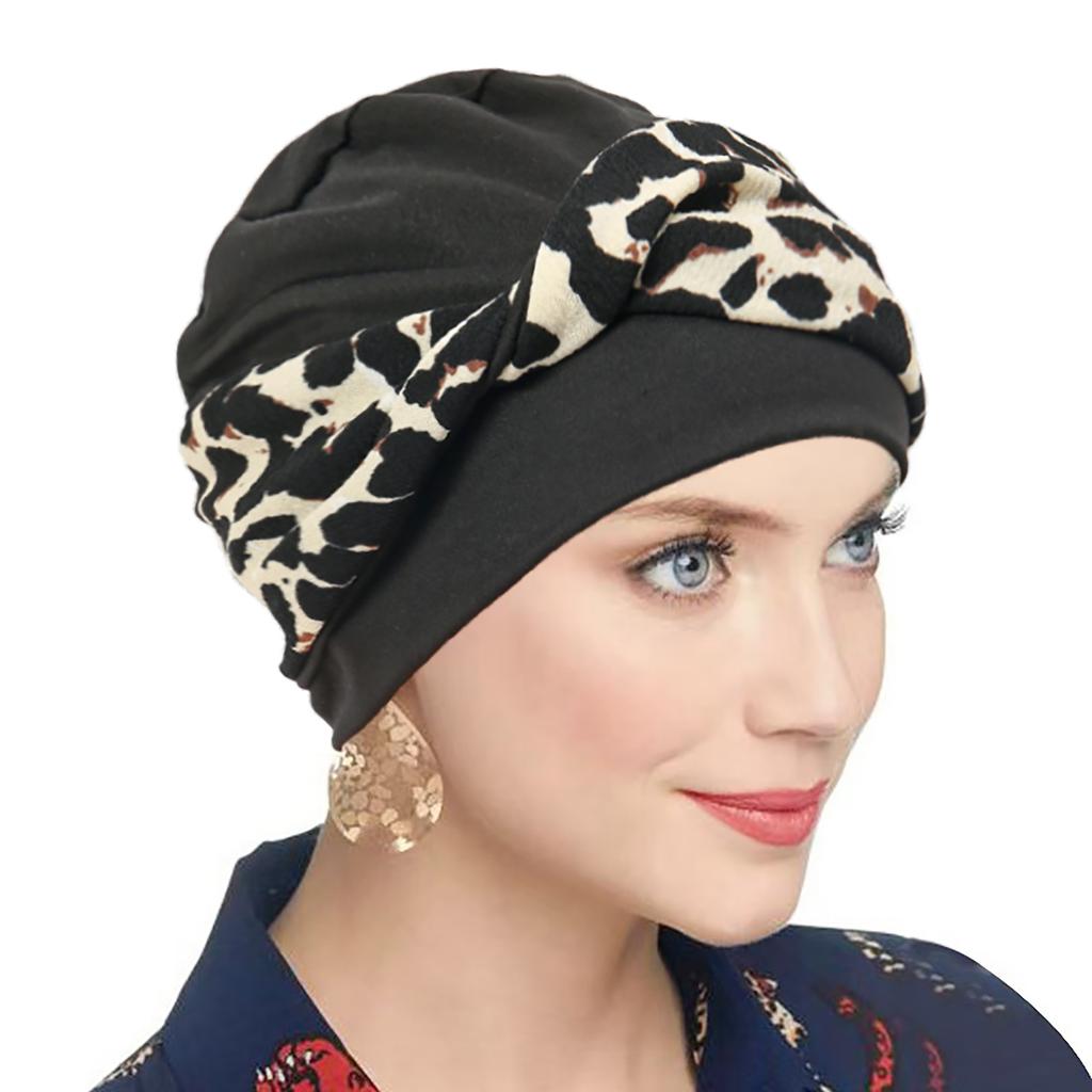 Muslim Women Twist Braid Turban Hat Pre Tied Headscarf Print Flower Hijabs Bandana Chemo Beanies Cap