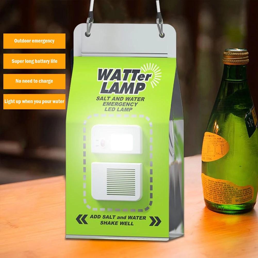 Outdoor Camping LED Lamp 50LM Portable Salt Water Emergency Lamp Waterproof Reusable Travel Supplies for Night Fishing