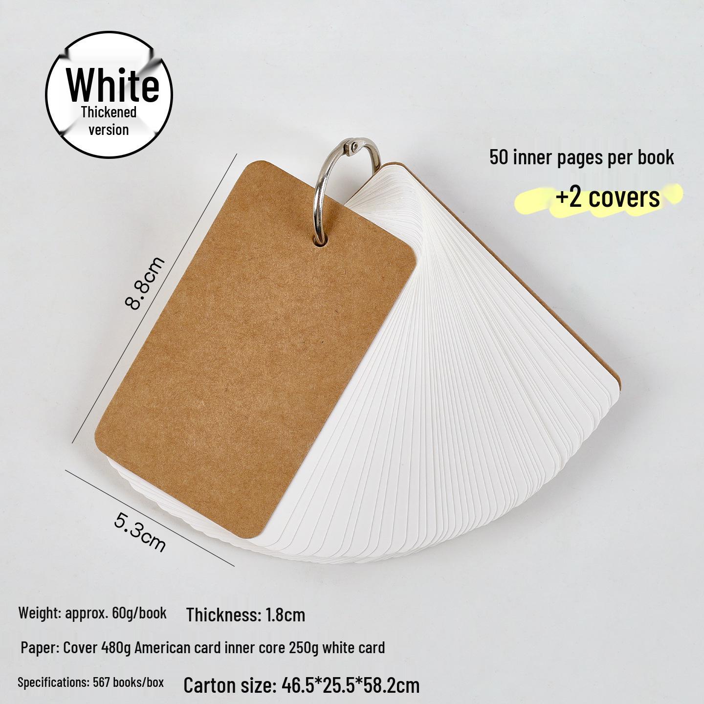 

Portable Rectangular Small Notebook - Student Use Handwritten Blank Card Paper with English Words