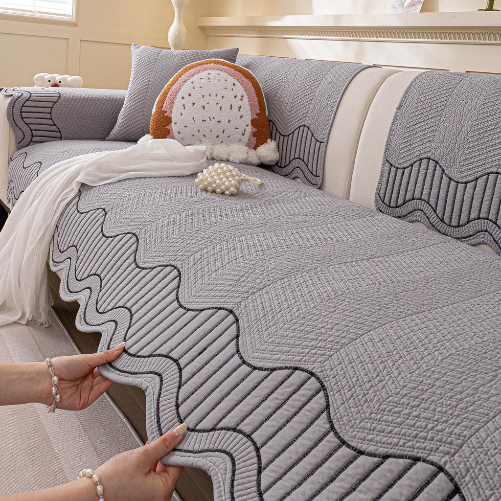 New Sofa Cushion Sofa Cover Four-season Universal Fabric Cotton Seat Cushion Non-slip