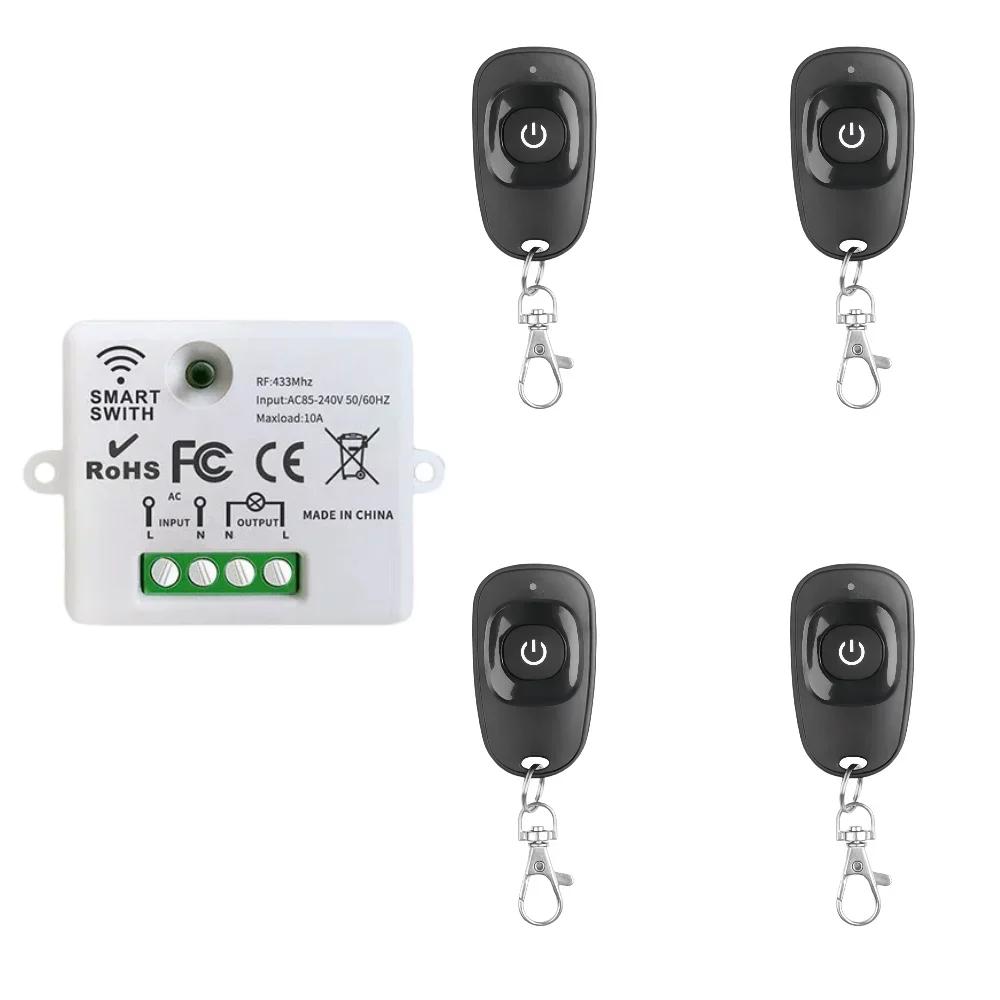 433Mhz Universal Wireless Remote Control Switch AC 110V 220V Relay Receiver Module RF Transmitter Learning Button Remote Control
