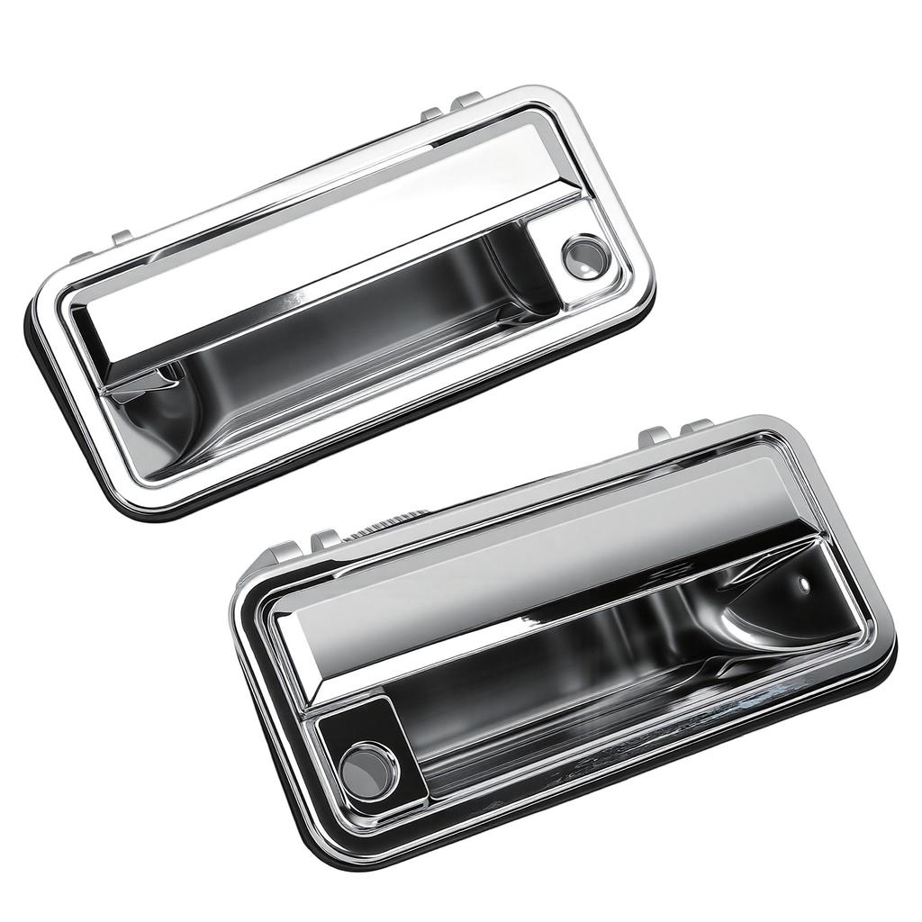 2pcs All Metal Exterior Door Handles with Lock Cylinder Replacement for Chevy C1500 C2500 C3500 K1500 K2500 K3500 Tahoe