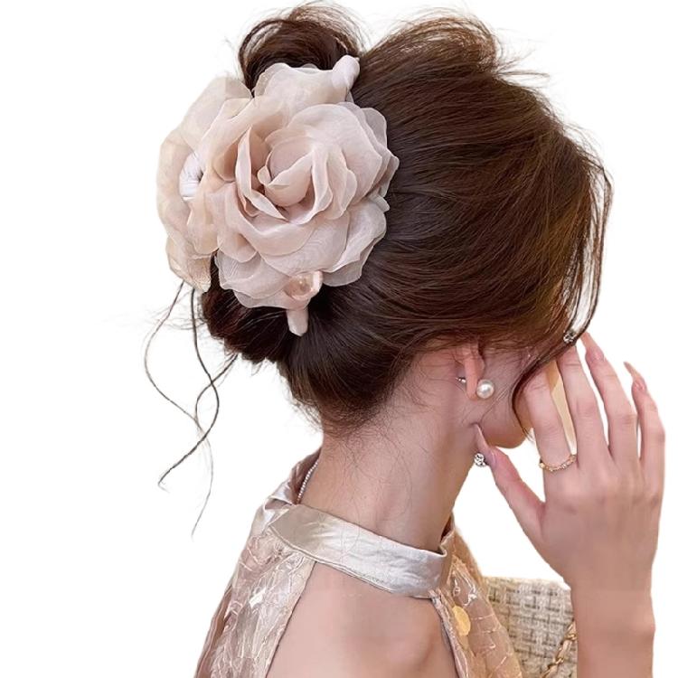 Flower Hair Clip Slip Resistant Design Lightweight Hairpin For Women Girls Soft Feel Wear