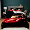 Race Car Duvet Cover Set King Queen Twin Size Red Flame Comforter Cover 3D Sport Car Theme For Boys Girl Polyester Bedding Set