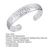 Cuff Bracelet Opening Exquisite Craftsmanship Hollow Silver Color Carved Pattern Retro Bangle for Party