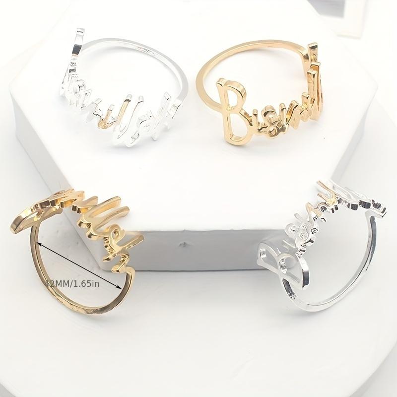 12Pcs Bismillah Napkin Rings Gold Alloy Letter Napkin Holder Muslim Islamic Ramadan Kareem Party Decor Eid Mubarak Gifts