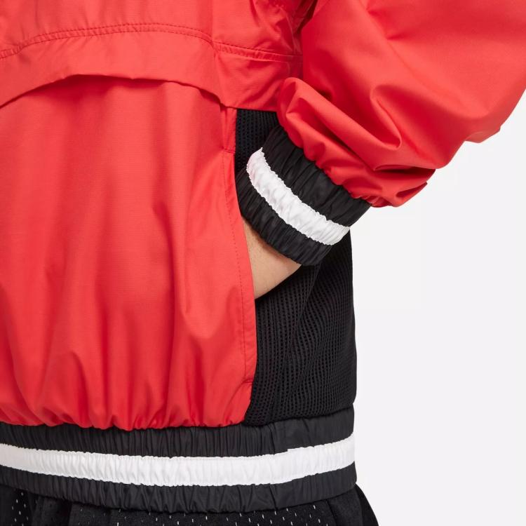 Nike Repel Long-Sleeve 1/2-Zip Jacket Color Block Striped Print Pullover Kids Jackets Red FN8318-657