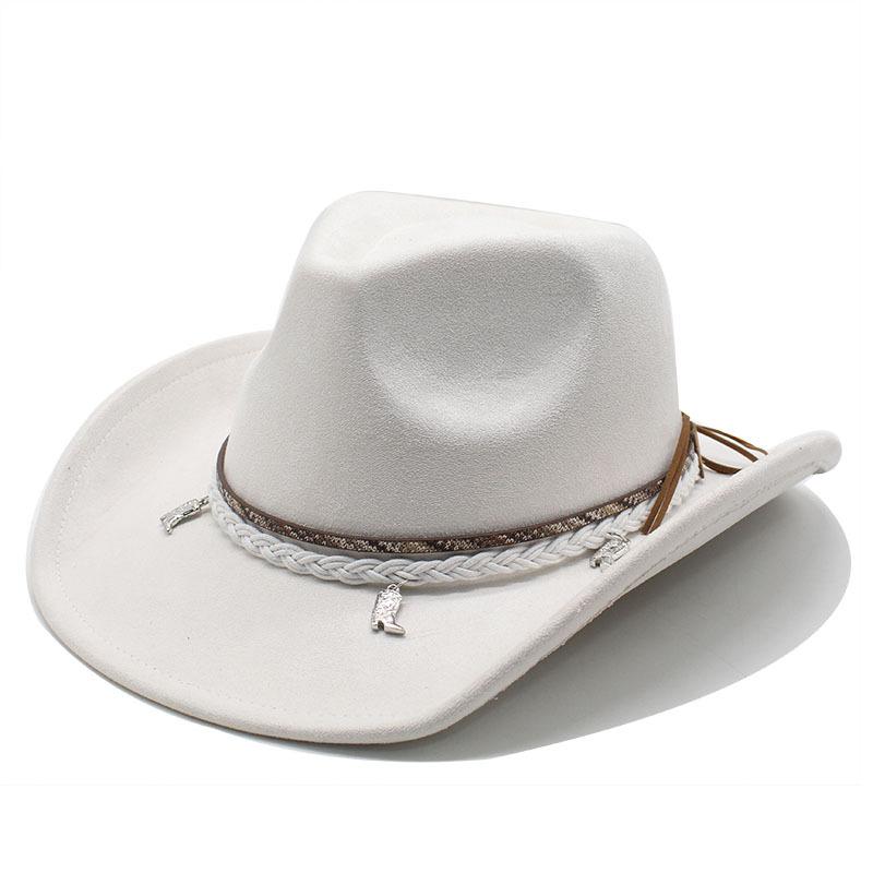 Suede Cowboy Hat Top Hat Western Cowboy Ethnic Jazz Hat Sun Hat