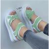 Women's Plus Size Color Block Flat Sandals, adjustable magic tape with thick sole suitable for daily leisure and beach occasions