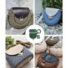 DIY PU Leather Bag Knitting Set,PU Leather Bags Making Kits with Shoulder Strap,Bag Locks,Flap Cover for Crochet Bags