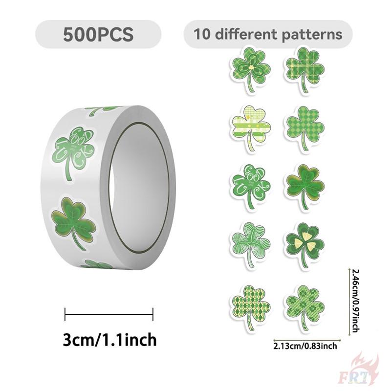 500Pcs/Roll Lucky Clover Kids Rewards Stickers - DIY Scrapbooks Album Decor Sealing Label Decals